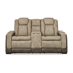 Next-Gen DuraPella Power Reclining Loveseat with Console – Sand
