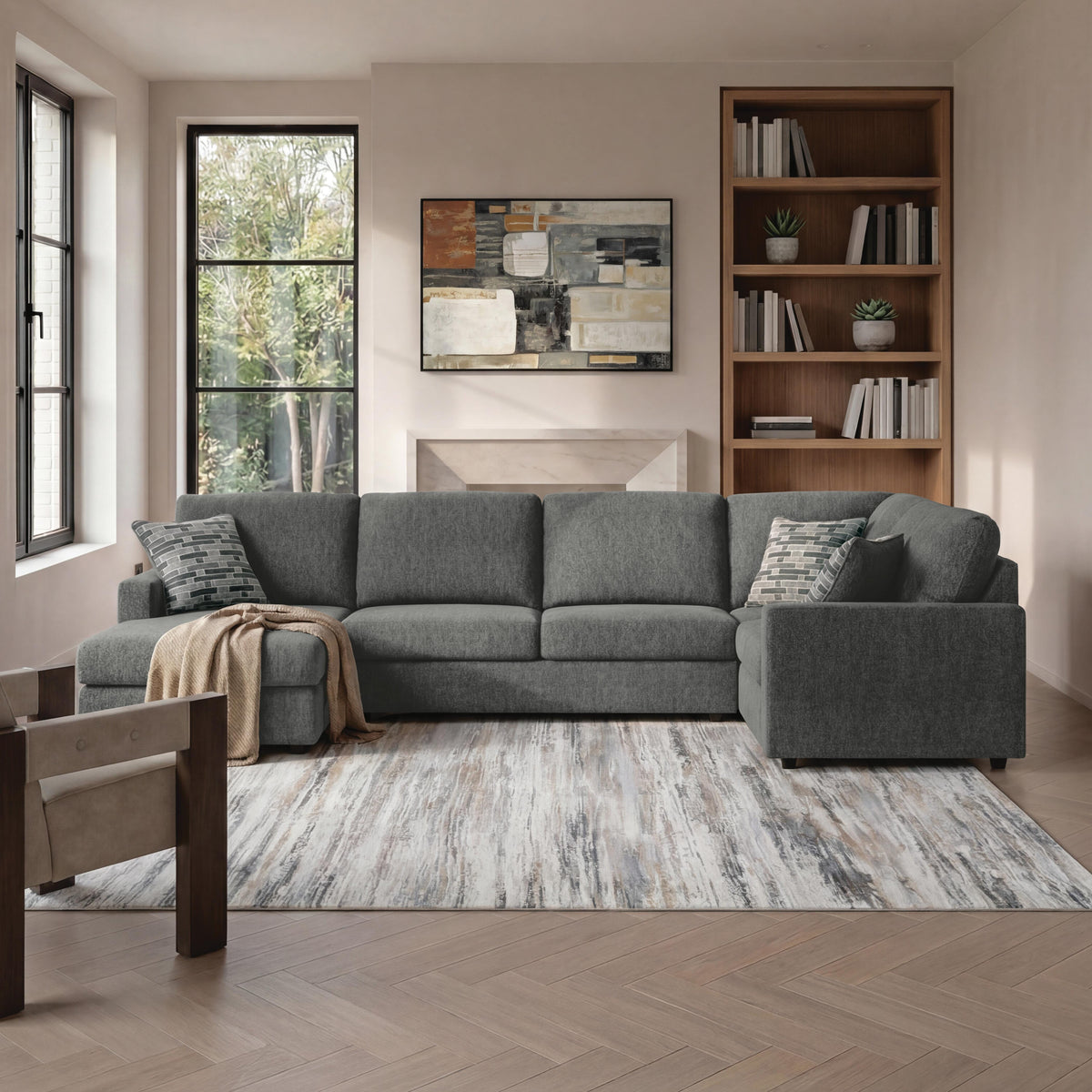 Edenfield Charcoal sectional – Right Arm Facing