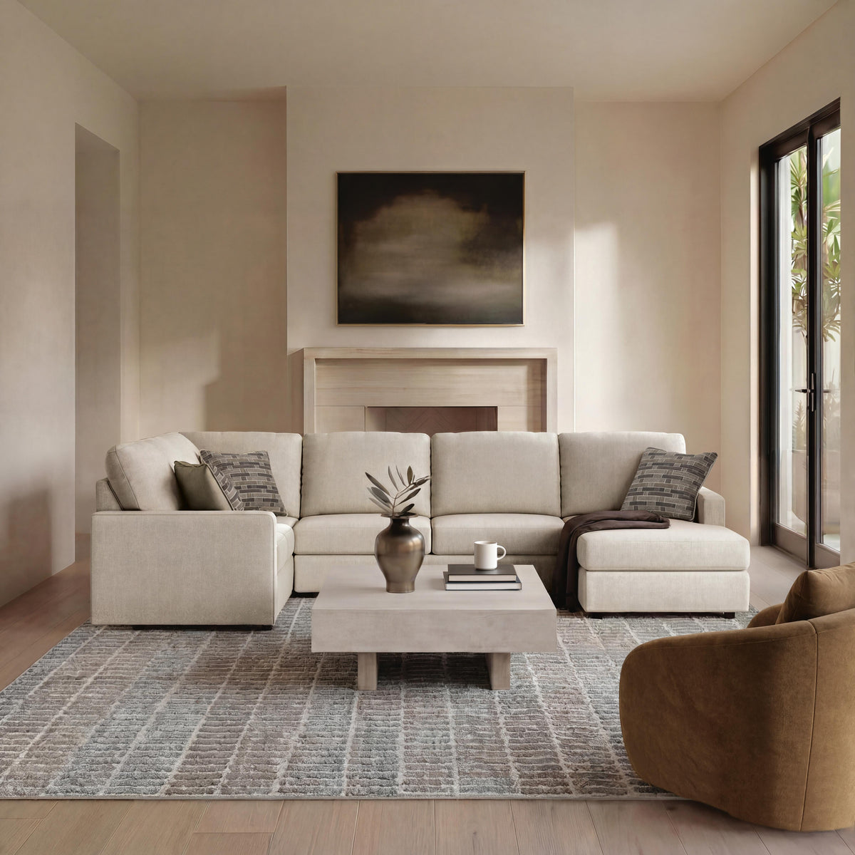Edenfield Linen sectional – Left Arm Facing