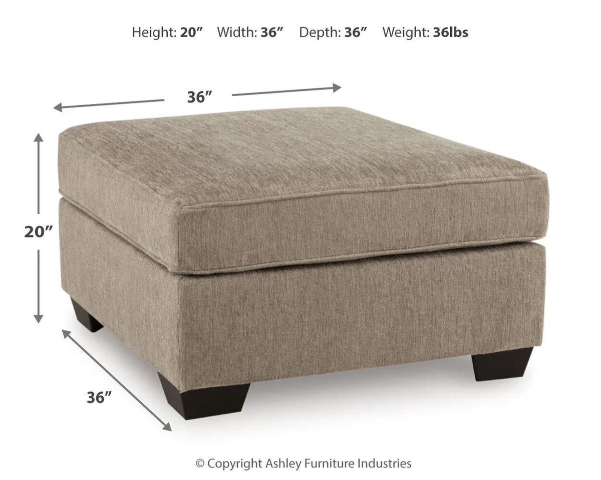 Olten oversized ottoman – Mocha, dimensions