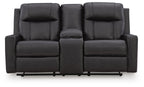 Mackmenville Manual Reclining Loveseat with Console – Carbon