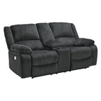Draycoll power reclining loveseat in Slate