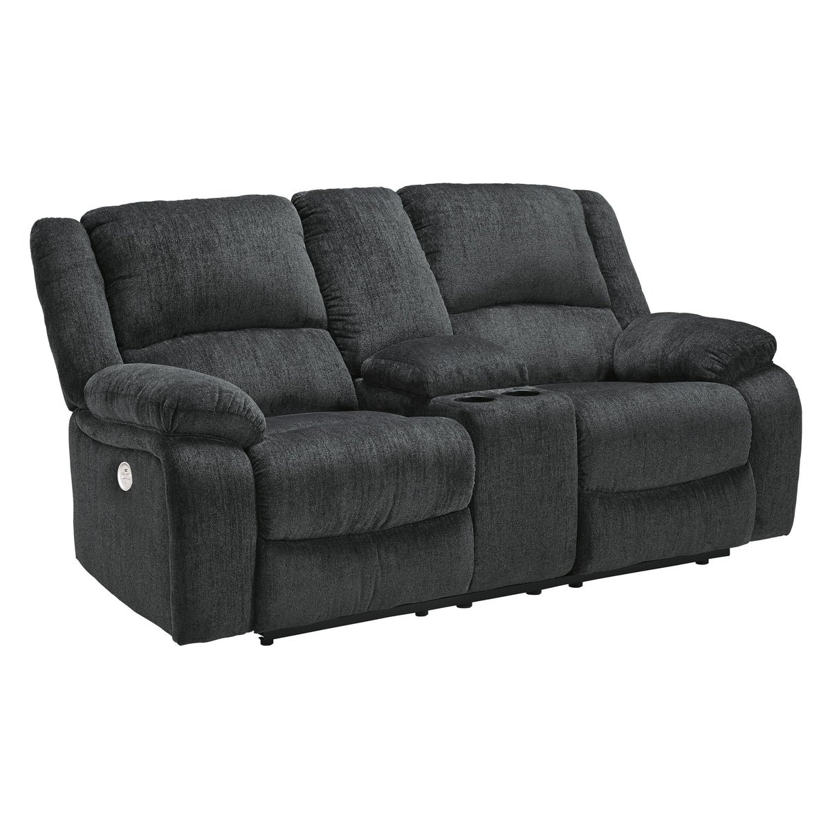 Draycoll power reclining loveseat in Slate