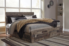 Derekson king storage bed – Multi Gray