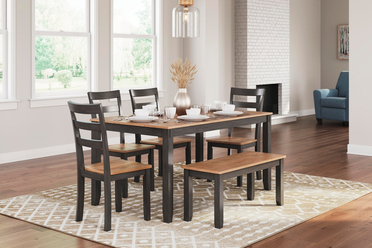 Gesthaven 6-Piece Dining Set – Natural/Brown