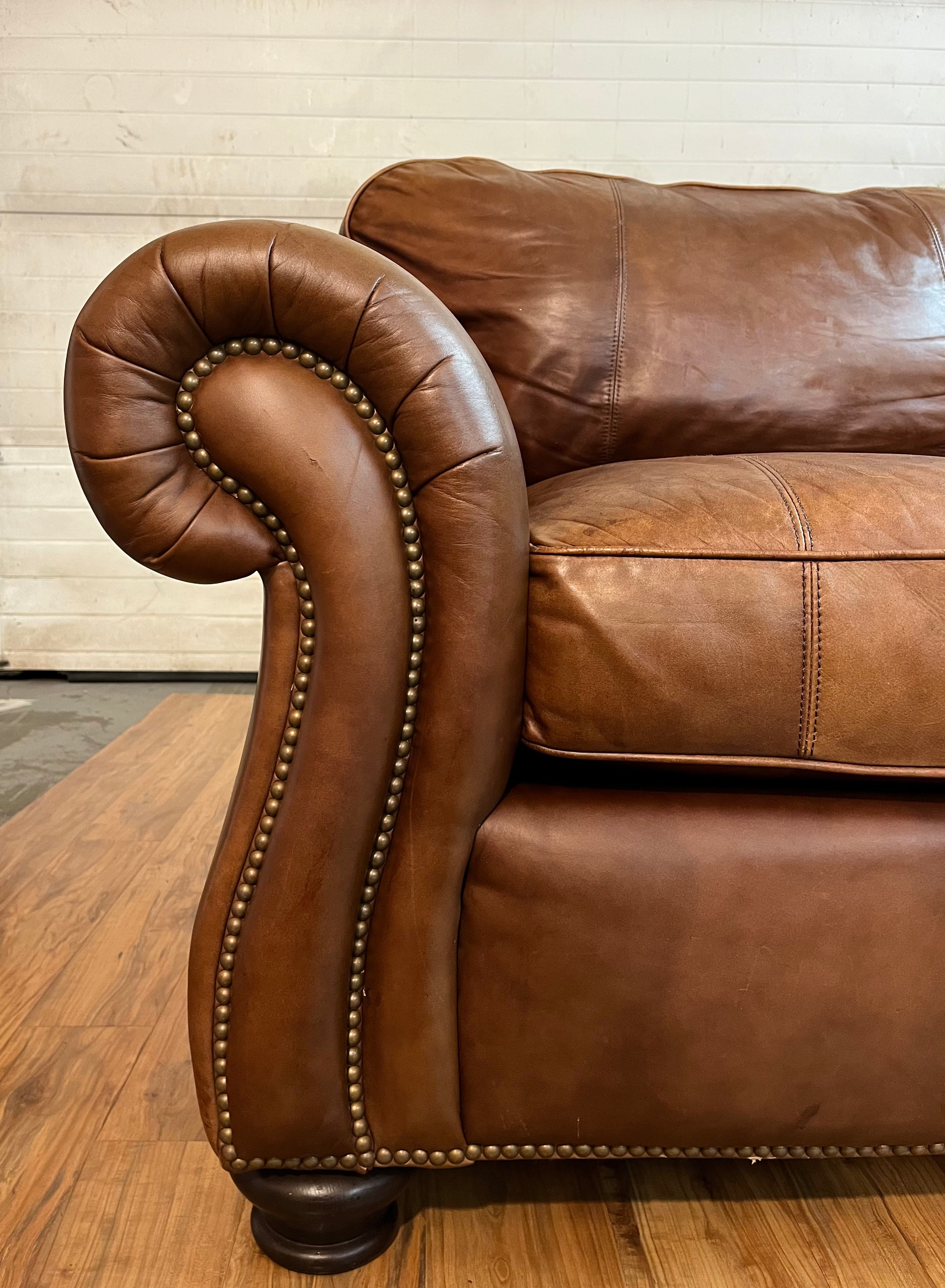 Bernhardt Van Gogh Leather Sectional