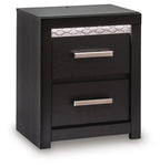 Brizmore black two-drawer nightstand