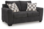 Loreo loveseat in Ebony – angled view