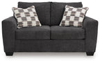 Loreo loveseat in Ebony – front view