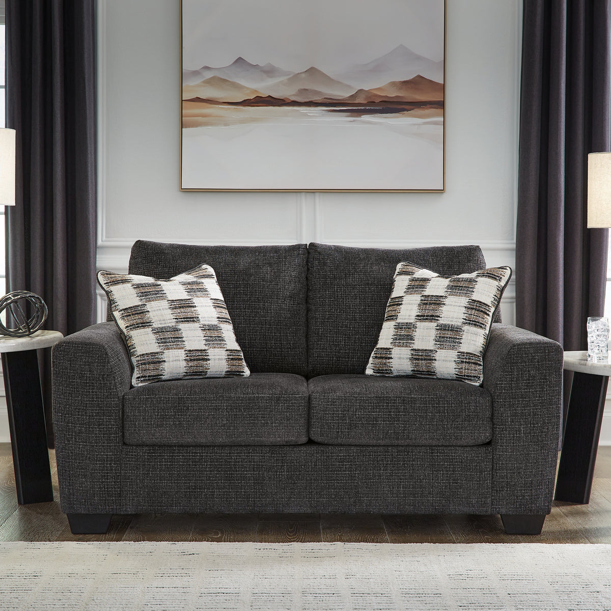 Loreo loveseat in Ebony