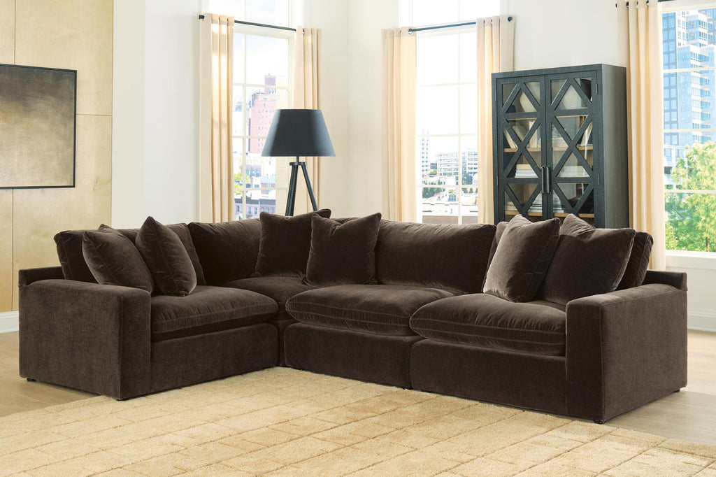 Maxton Heights Bittersweet four-piece modular sectional