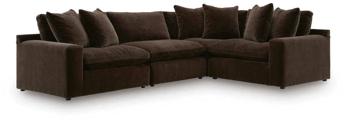 Maxton Heights Bittersweet four-piece sectional alternate view
