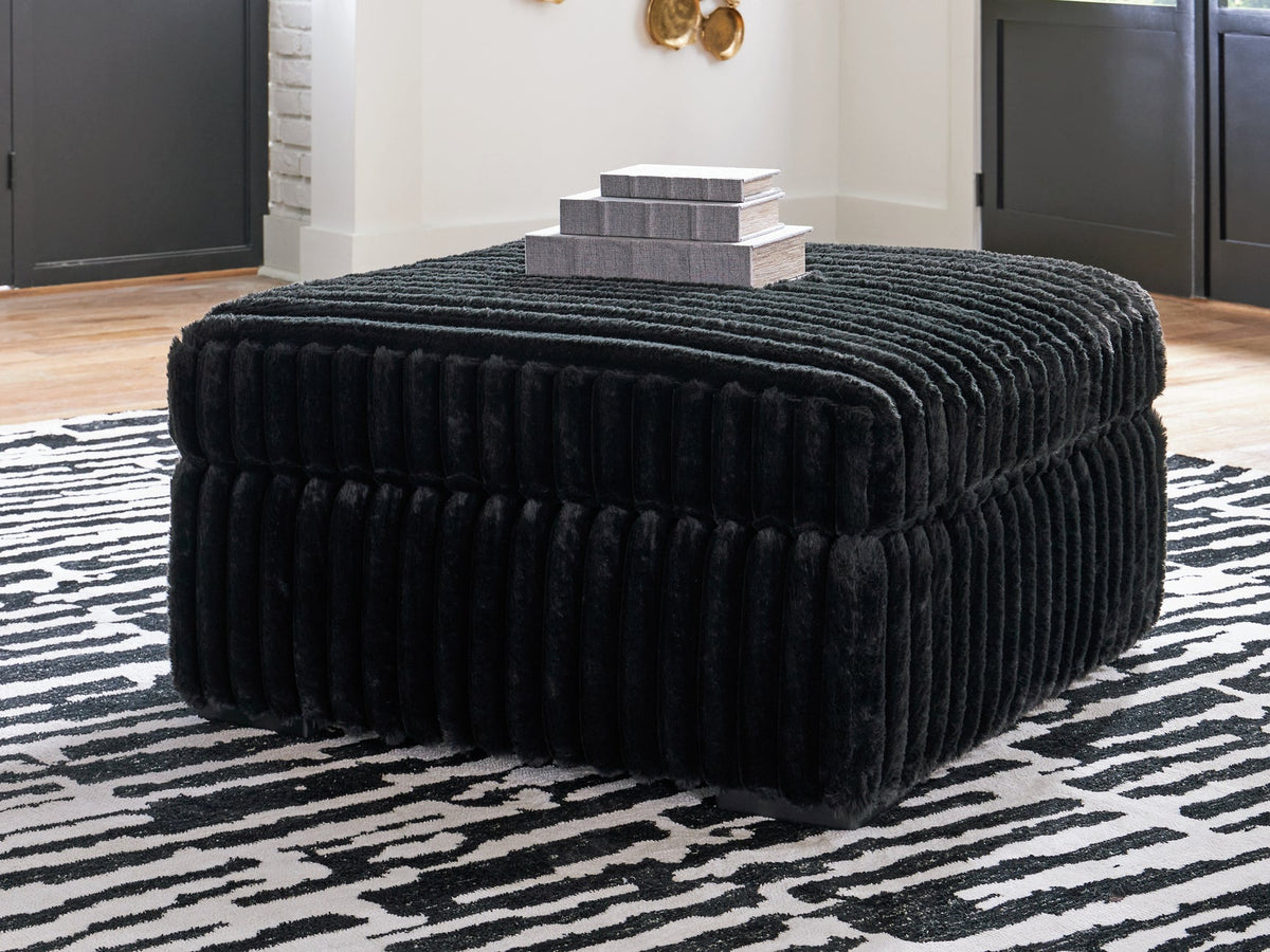 Midnight-Madness oversized accent ottoman in Onyx