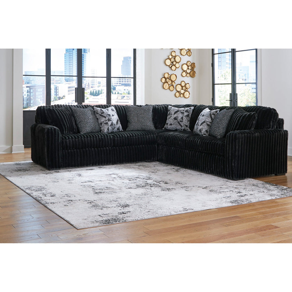 Midnight-Madness three-piece sectional in Onyx