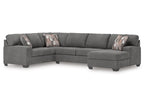 Newellen Greystone sectional – right arm facing