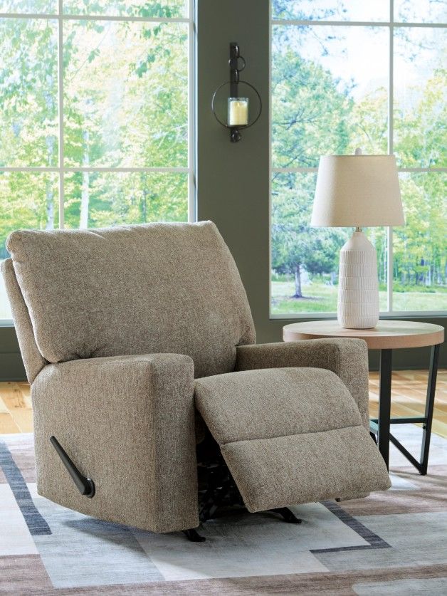 Newellen Hemp manual rocker recliner – alternate room view