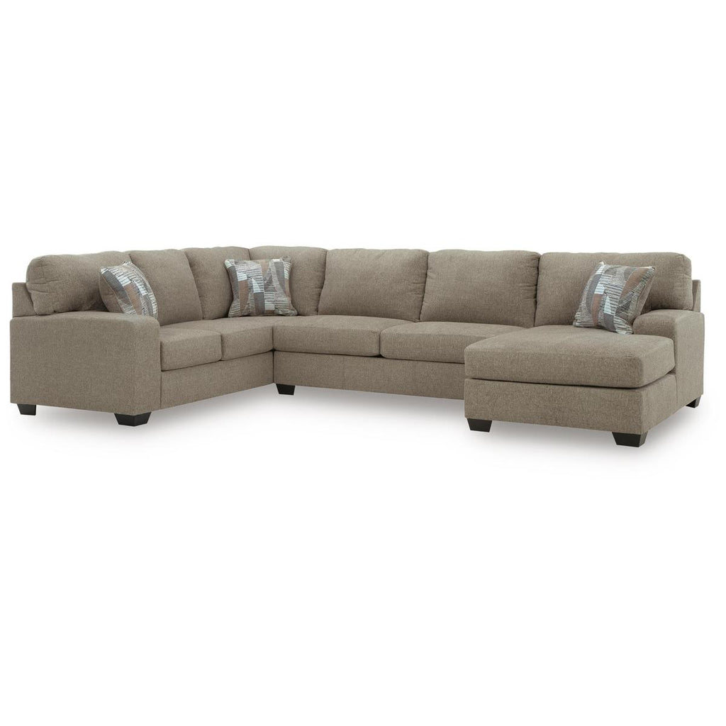 Newellen 3-piece sectional with chaise in Hemp
