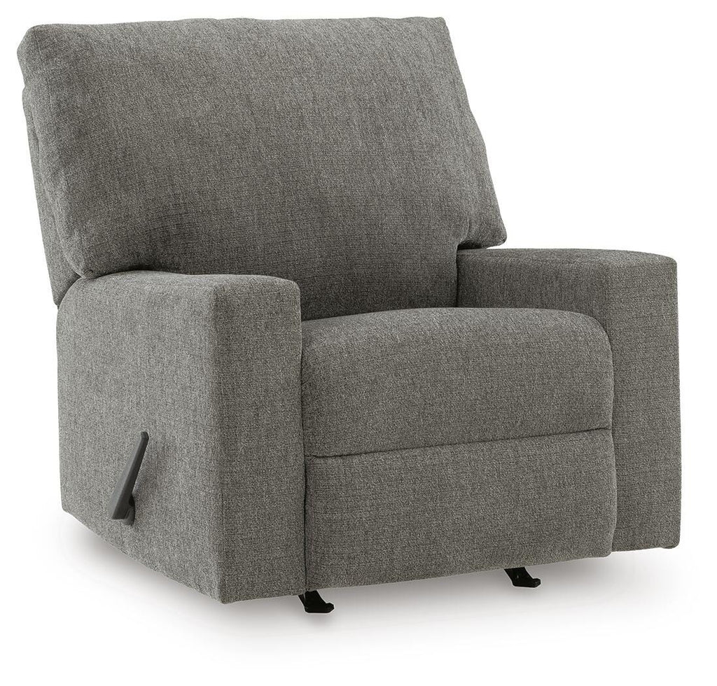 Newellen 4840525 manual rocker recliner in Greystone, closed