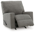 Newellen 4840525 manual rocker recliner in Greystone, reclined