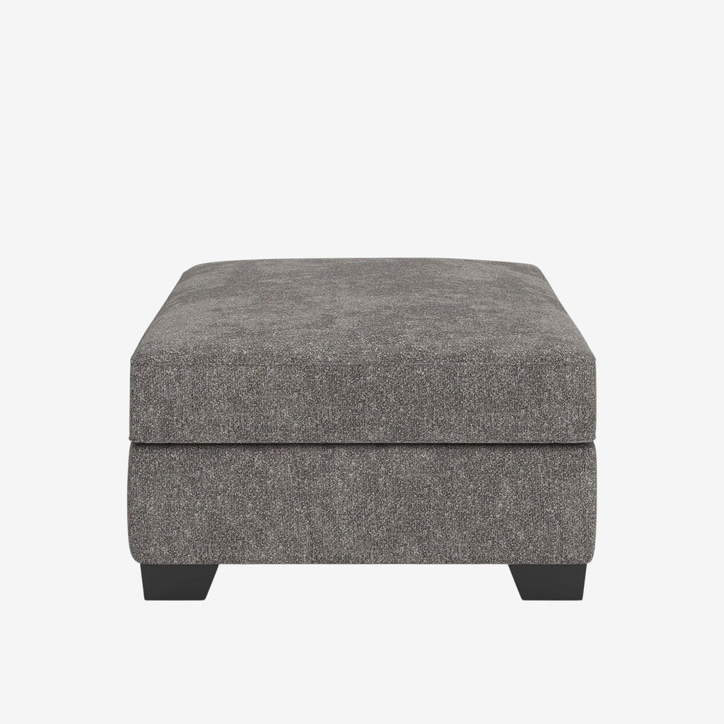 Olten oversized accent ottoman in Graphite – side view
