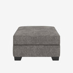 Olten oversized accent ottoman in Graphite – side view