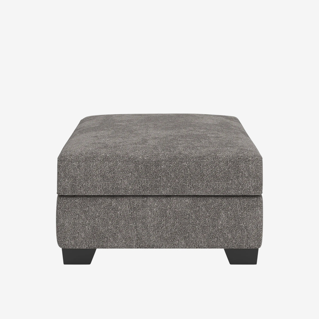 Olten oversized accent ottoman in Graphite – side view