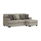 Stonemeade sofa chaise in Taupe, angle view