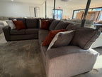 USA made dark gray sectional in the showroom